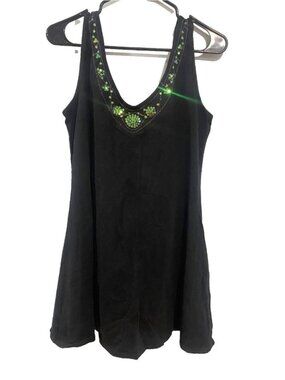 Y2K Sparkly Lingerie Sequin Chemise Nightgown Black XL Sleepwear Plus Sz Boudoir
